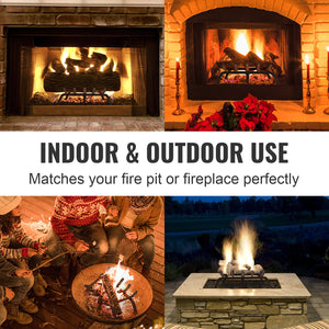 Fireplace Log Grate 609mm | Heavy Duty 6-Leg Steel Firewood Rack