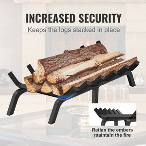 Fireplace Log Grate 685mm | Heavy Duty 6-Leg Steel Firewood Rack
