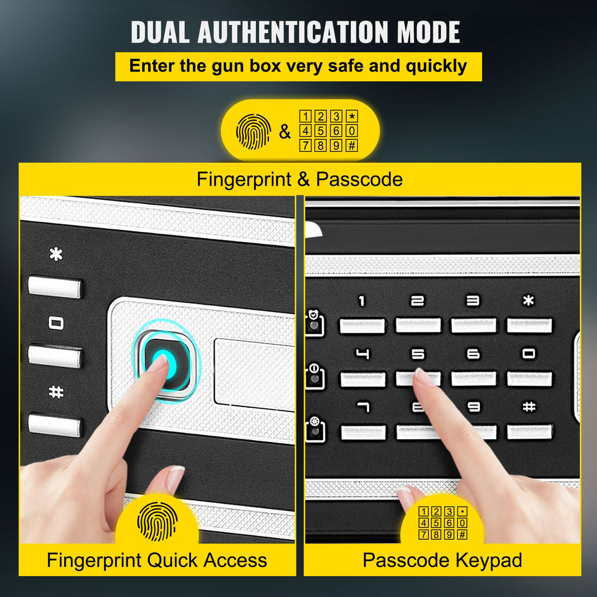 Safe Box 0.8 cu.ft | Fingerprint & Digital Keypad Security Safe with Keys | Q235 Steel | For Cash, Jewellery, Documents & Pistols