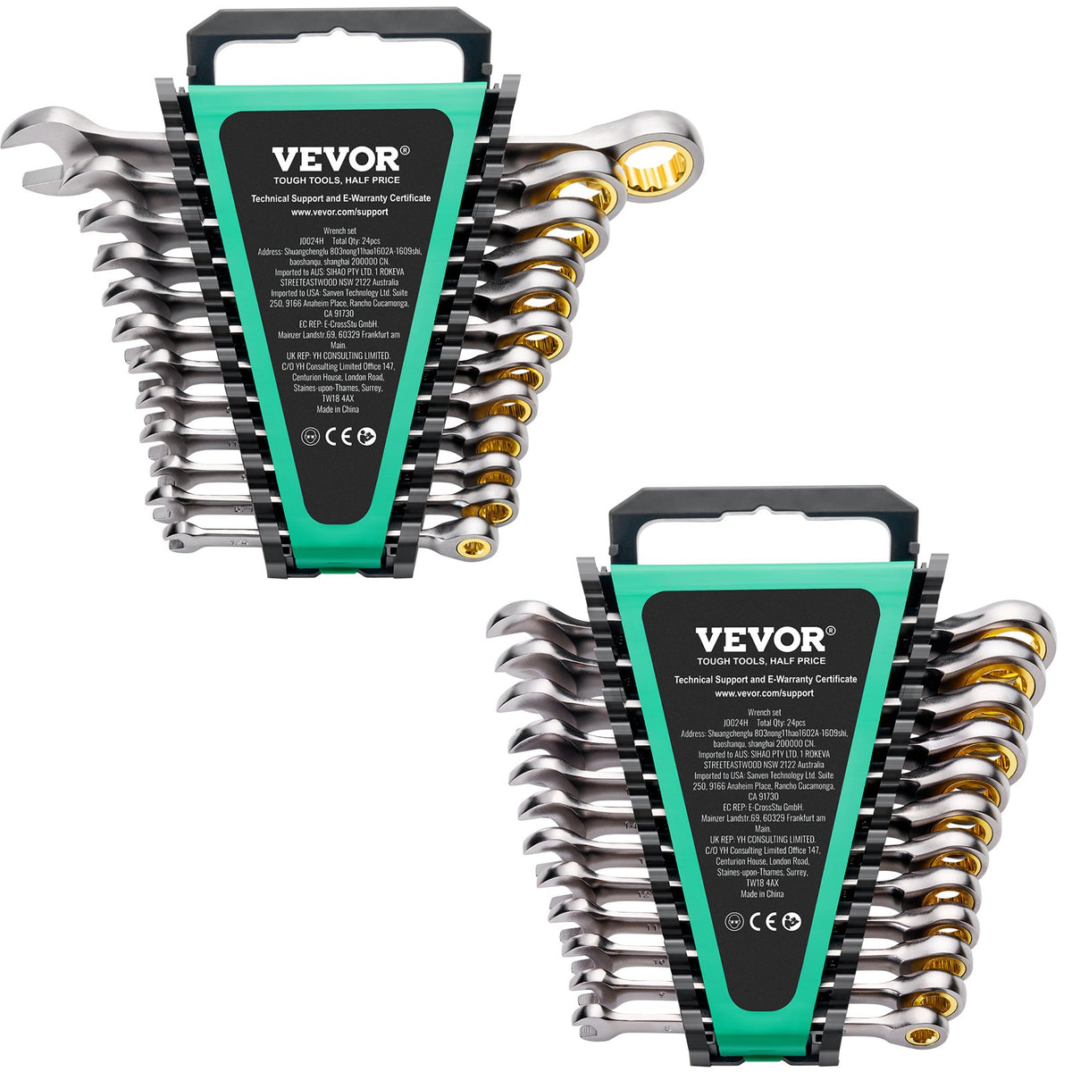 Wrench Set | 24-Piece SAE & Metric Combination Wrenches with Organizer