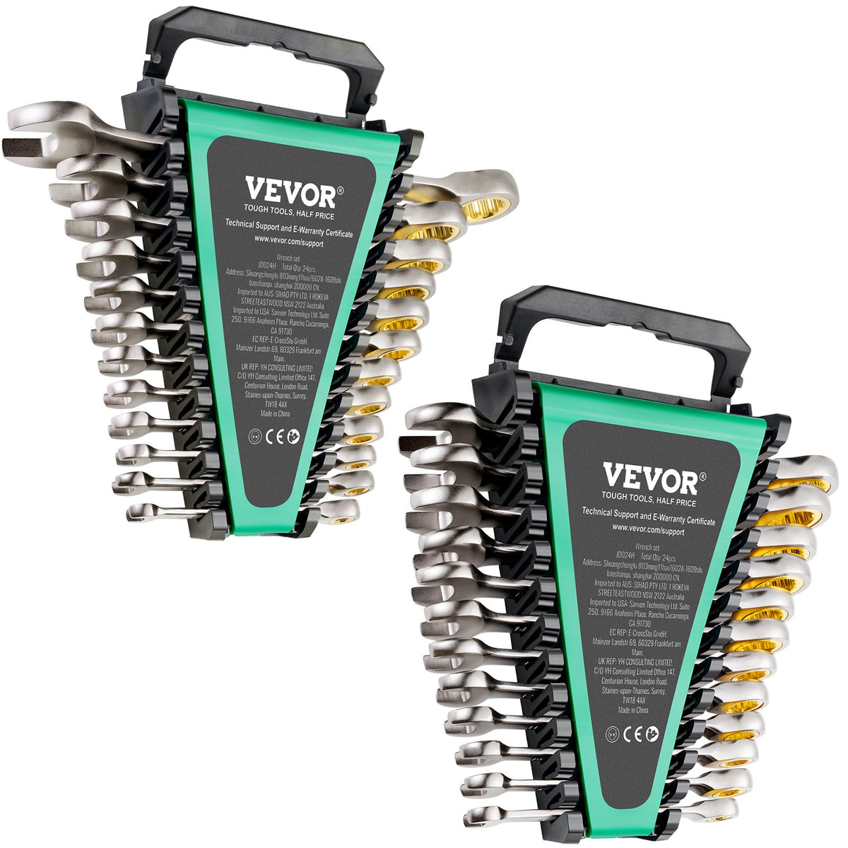 Wrench Set | 24-Piece SAE & Metric Combination Wrenches with Organizer