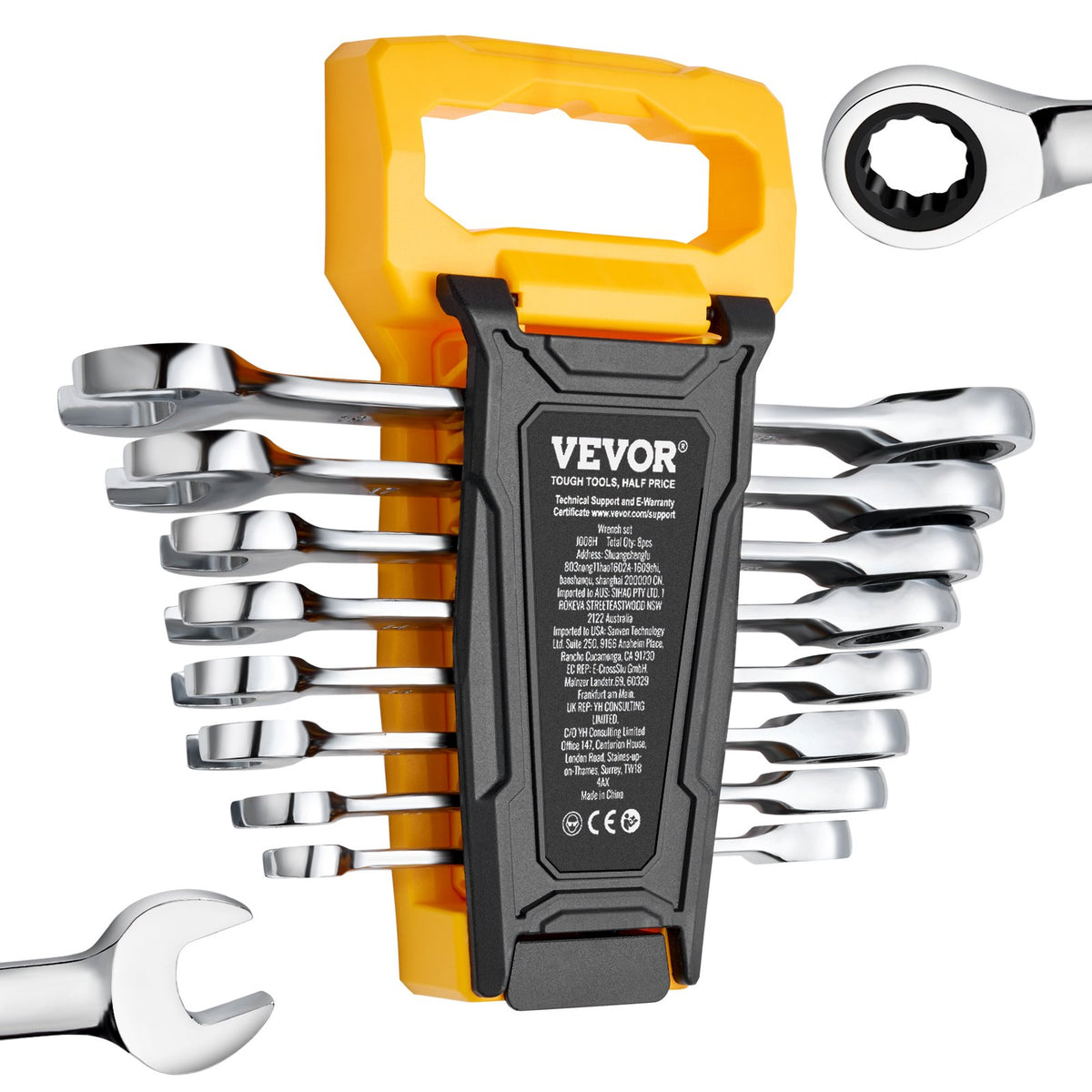 Combination Wrench Set | 8-Piece Metric 8–19mm with Organizer Rack