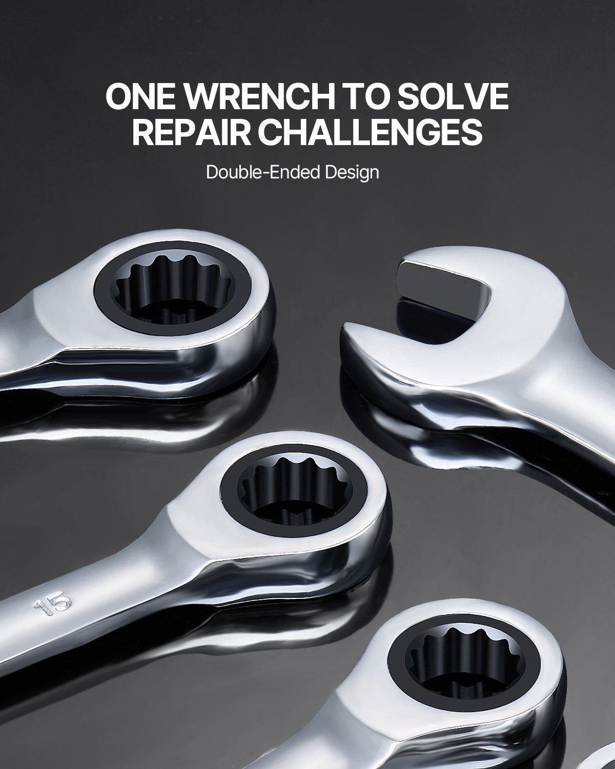 Combination Wrench Set | 8-Piece Metric 8–19mm with Organizer Rack