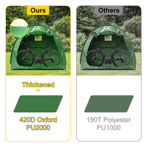 Bike Cover Storage Tent | 420D Oxford Fabric | Holds 4 Bikes | Waterproof Outdoor Bicycle Storage Shed with Carry Bag | Green