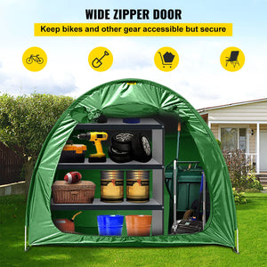 Bike Cover Storage Tent | 420D Oxford Fabric | Holds 4 Bikes | Waterproof Outdoor Bicycle Storage Shed with Carry Bag | Green