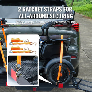 Hitch Mount Wheelchair Carrier 45.3"x25.6" | 500lbs Capacity Mobility Scooter Rack with Folding Ramp | Fits 2" Hitch Receivers for SUV & Van