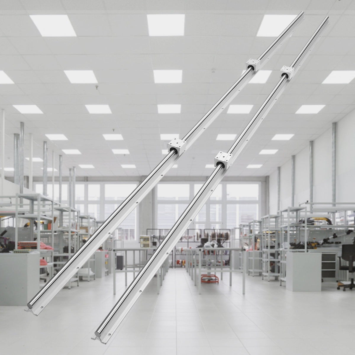 Linear Guide Rail Set SBR20 2200mm | 2 Rails + 4 SBR20UU Blocks | CNC Router & Automation Kit