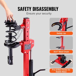 Hydraulic Strut Spring Compressor | 4.5 Ton Jack Capacity | 1 Ton Compression Force | For Auto Strut & Coil Spring Removal