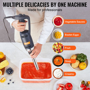 Commercial Immersion Blender 350W | Heavy Duty Hand Mixer for Soups & Sauces | Ergonomic Grip & Stainless Steel Shaft