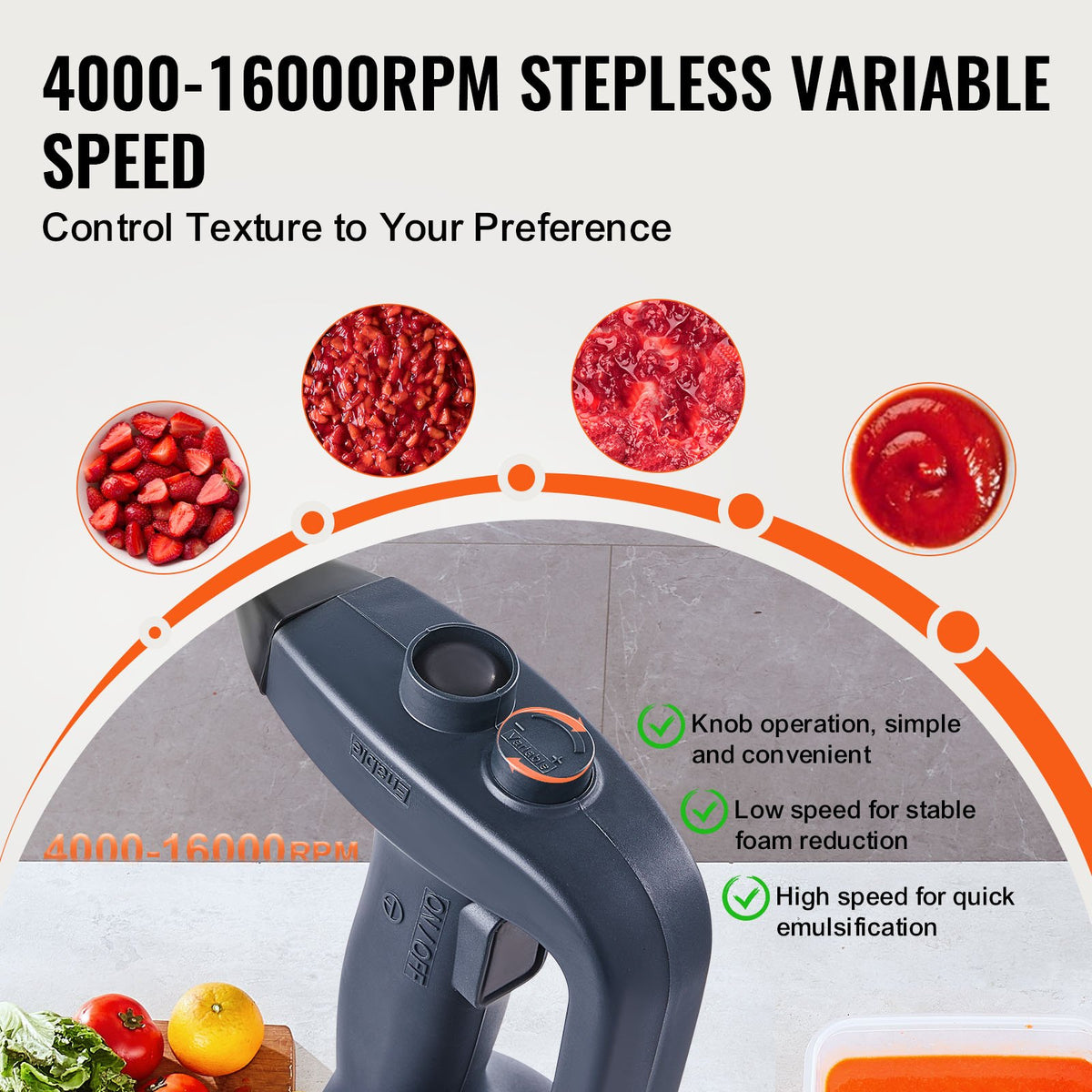 Commercial Immersion Blender 350W | Heavy Duty Hand Mixer for Soups & Sauces | Ergonomic Grip & Stainless Steel Shaft