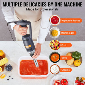 Commercial Immersion Blender 350W | Heavy Duty Hand Mixer for Soups & Sauces | Ergonomic Grip & Stainless Steel Shaft