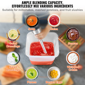 Commercial Immersion Blender 750W | Heavy Duty Variable Speed Hand Mixer for Soups & Sauces