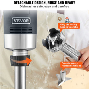 Commercial Immersion Blender 750W | Heavy Duty Variable Speed Hand Mixer for Soups & Sauces
