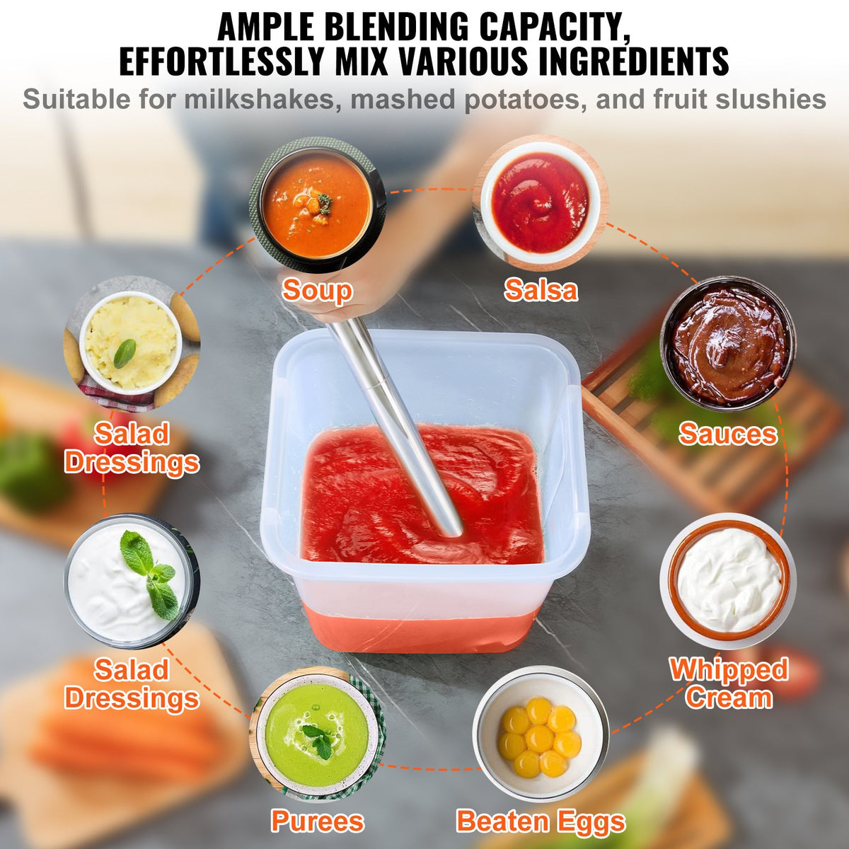 Commercial Immersion Blender 750W | Heavy Duty Variable Speed Hand Mixer for Soups & Sauces