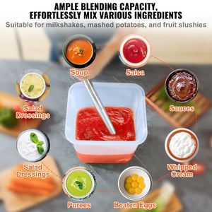 Commercial Immersion Blender 750W | Heavy Duty Variable Speed Hand Mixer for Soups & Sauces