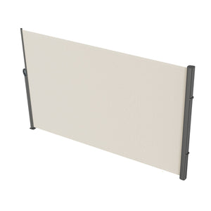 Retractable Side Awning | 160x300cm Beige Aluminum Privacy Screen | Waterproof UV30+ Patio & Balcony Divider