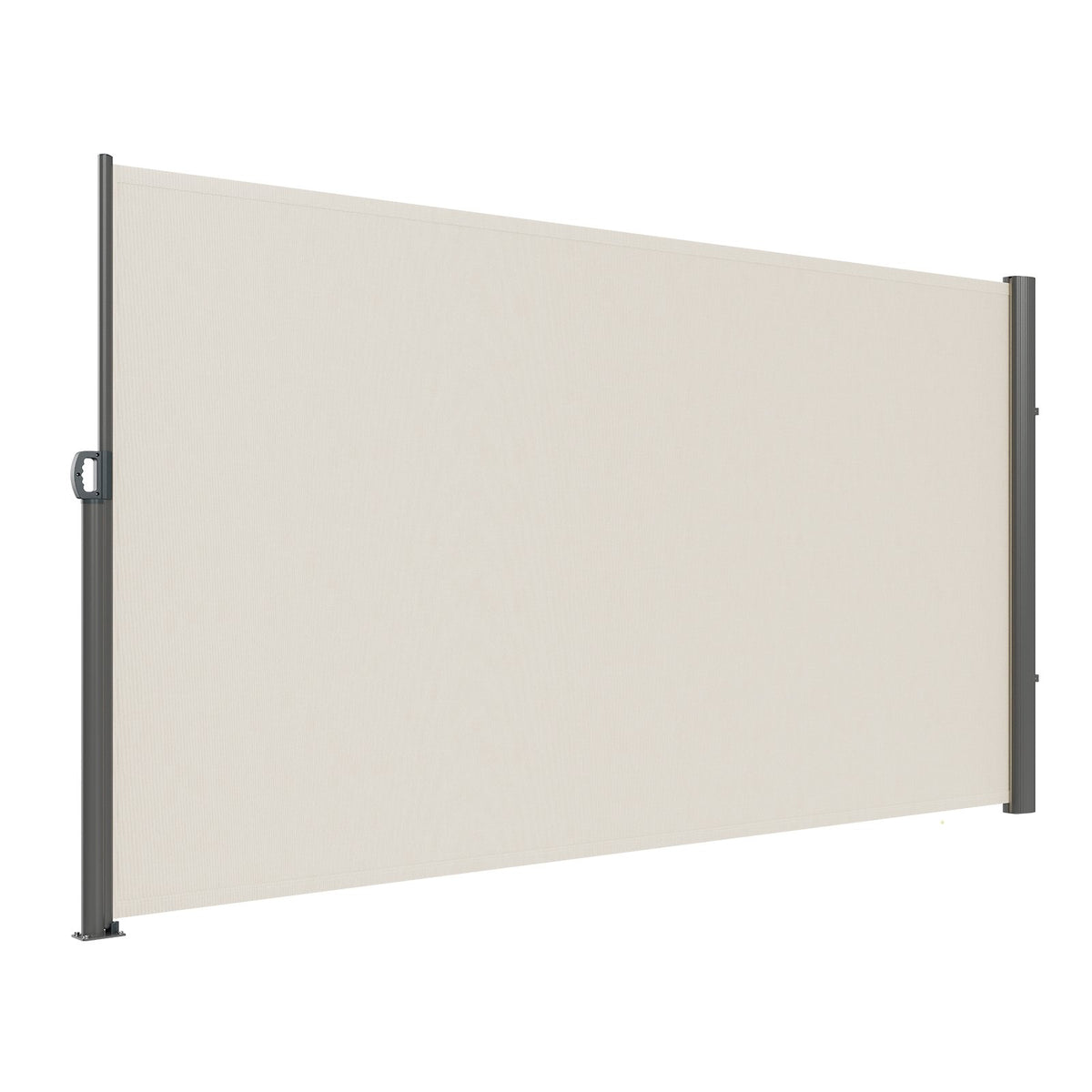Retractable Side Awning | 160x300cm Beige Aluminum Privacy Screen | Waterproof UV30+ Patio & Balcony Divider