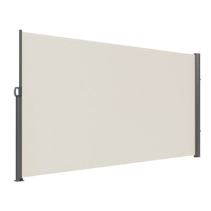 Retractable Side Awning | 160x300cm Beige Aluminum Privacy Screen | Waterproof UV30+ Patio & Balcony Divider