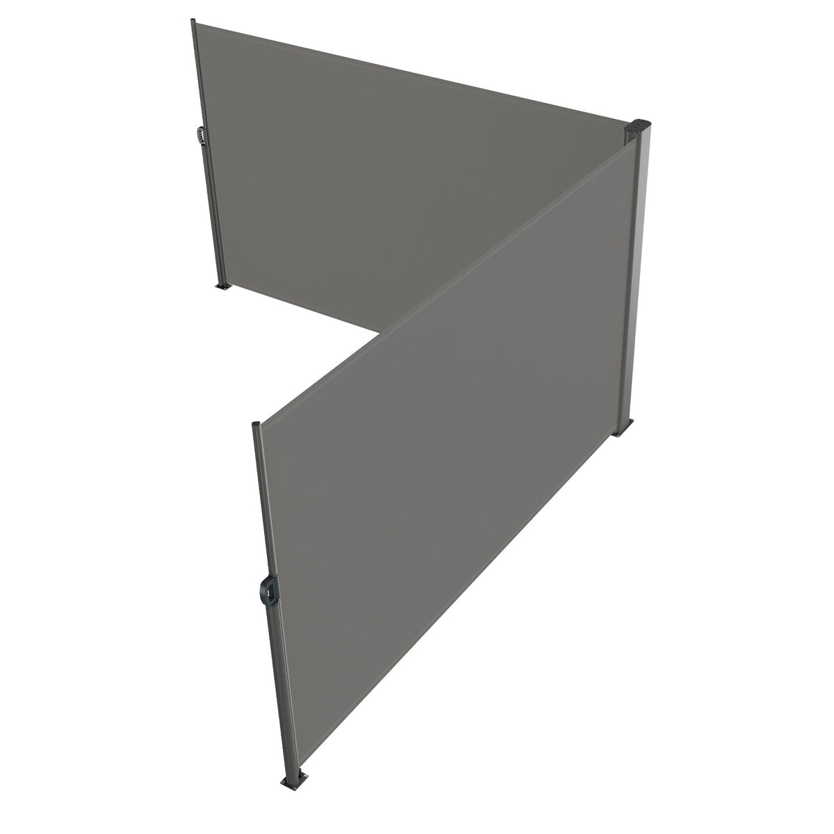 Retractable Side Awning | 160x600cm Gray Aluminum Privacy Screen | Waterproof UV30+ Patio, Balcony & Backyard Divider