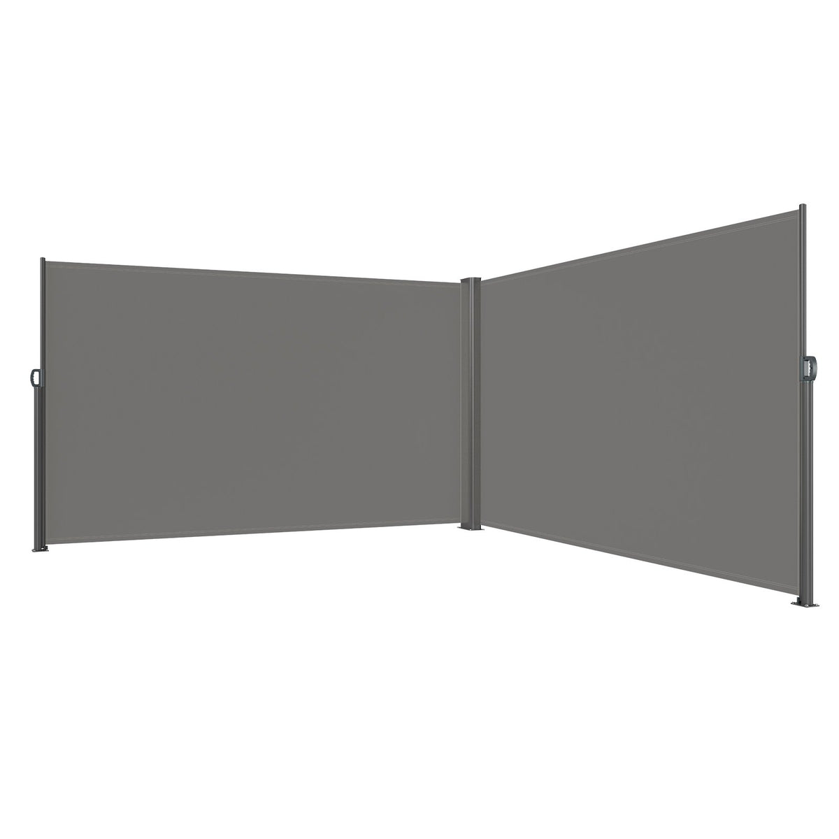 Retractable Side Awning | 180x600cm Gray Aluminum Privacy Screen | Waterproof UV30+ Patio & Garden Divider