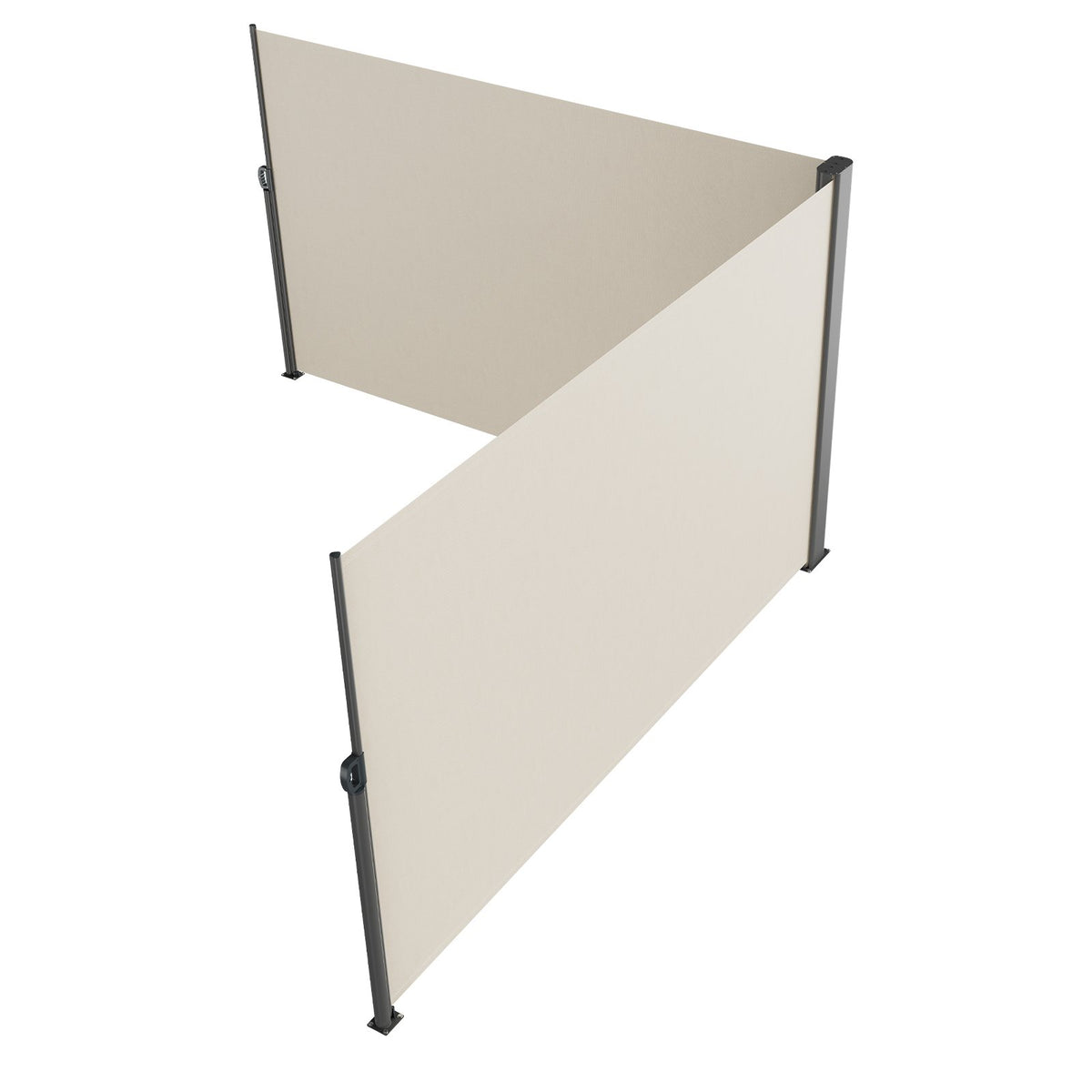 Retractable Side Awning | 180x600cm Aluminum Privacy Screen | Beige Waterproof Polyester