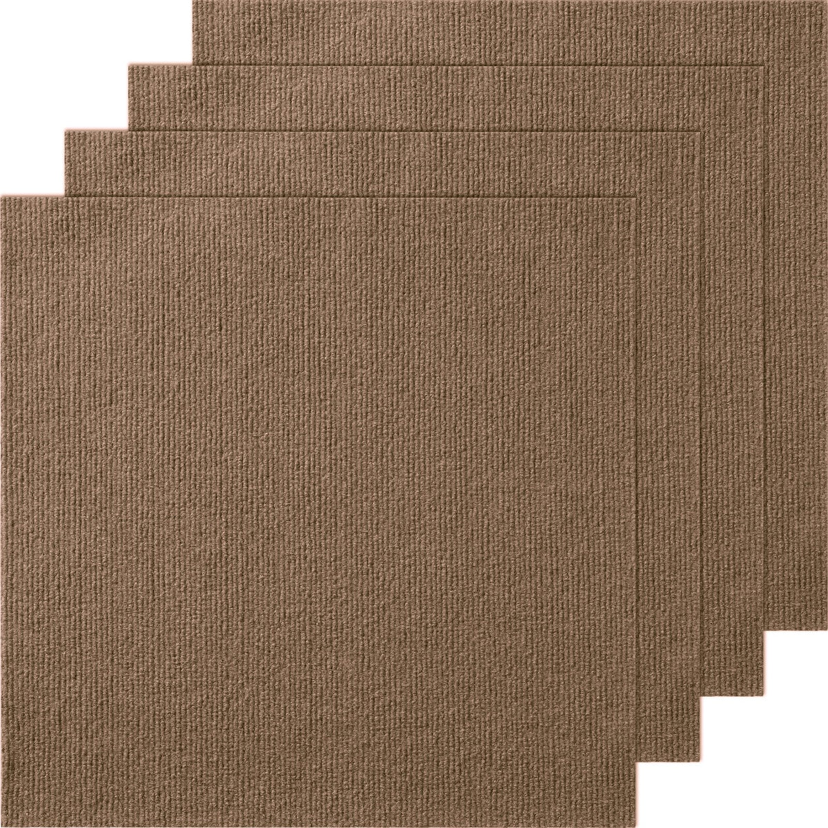 Peel & Stick Carpet Tiles 10 Pack | Self Adhesive Carpet Floor Squares | Soft Padded DIY Install | Indoor Outdoor Bedroom & Living Room | Dark Brown