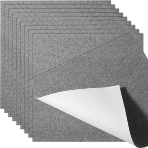 Peel & Stick Carpet Tiles 9 Pack | Self-Adhesive Floor Squares | Light Gray | Indoor & Outdoor