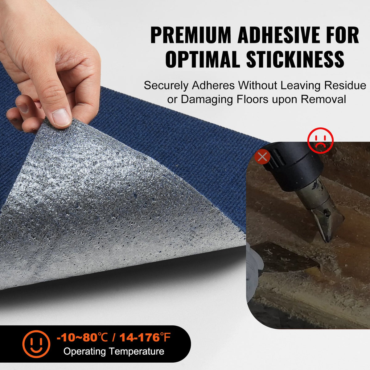 Peel & Stick Carpet Tiles | 15 Dark Blue Self-Adhesive Floor Squares | Soft & Easy Install