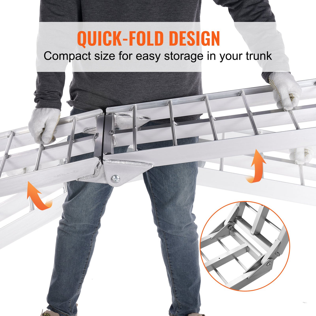 Aluminum Loading Ramps | 1500LBS Foldable Truck Bed Ramps | 2PCS