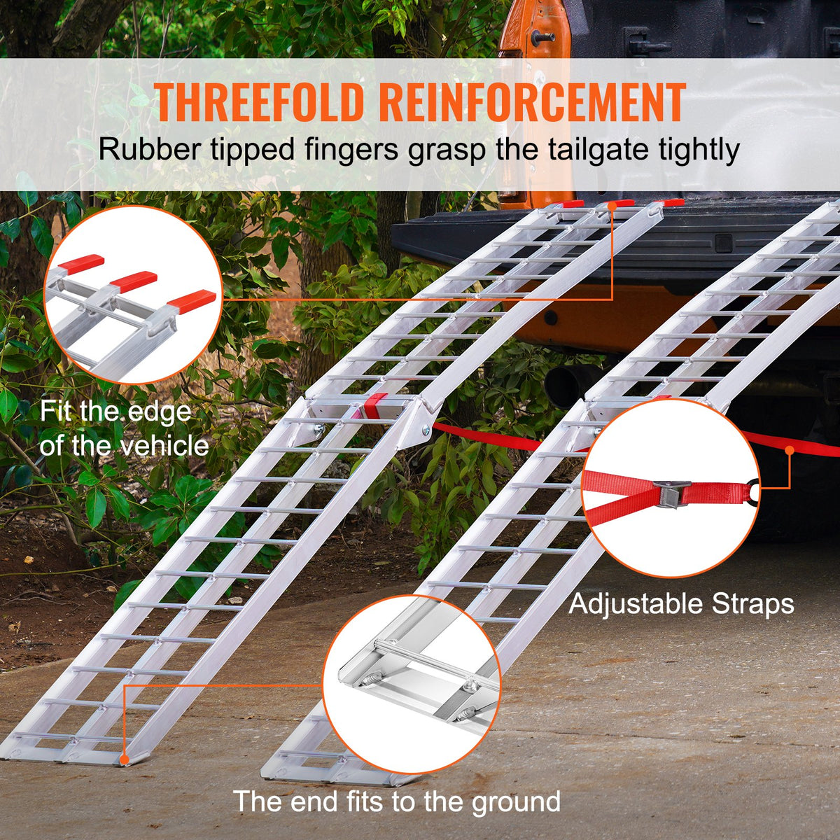 Aluminum Loading Ramps | 1500LBS Foldable Truck Bed Ramps | 2PCS