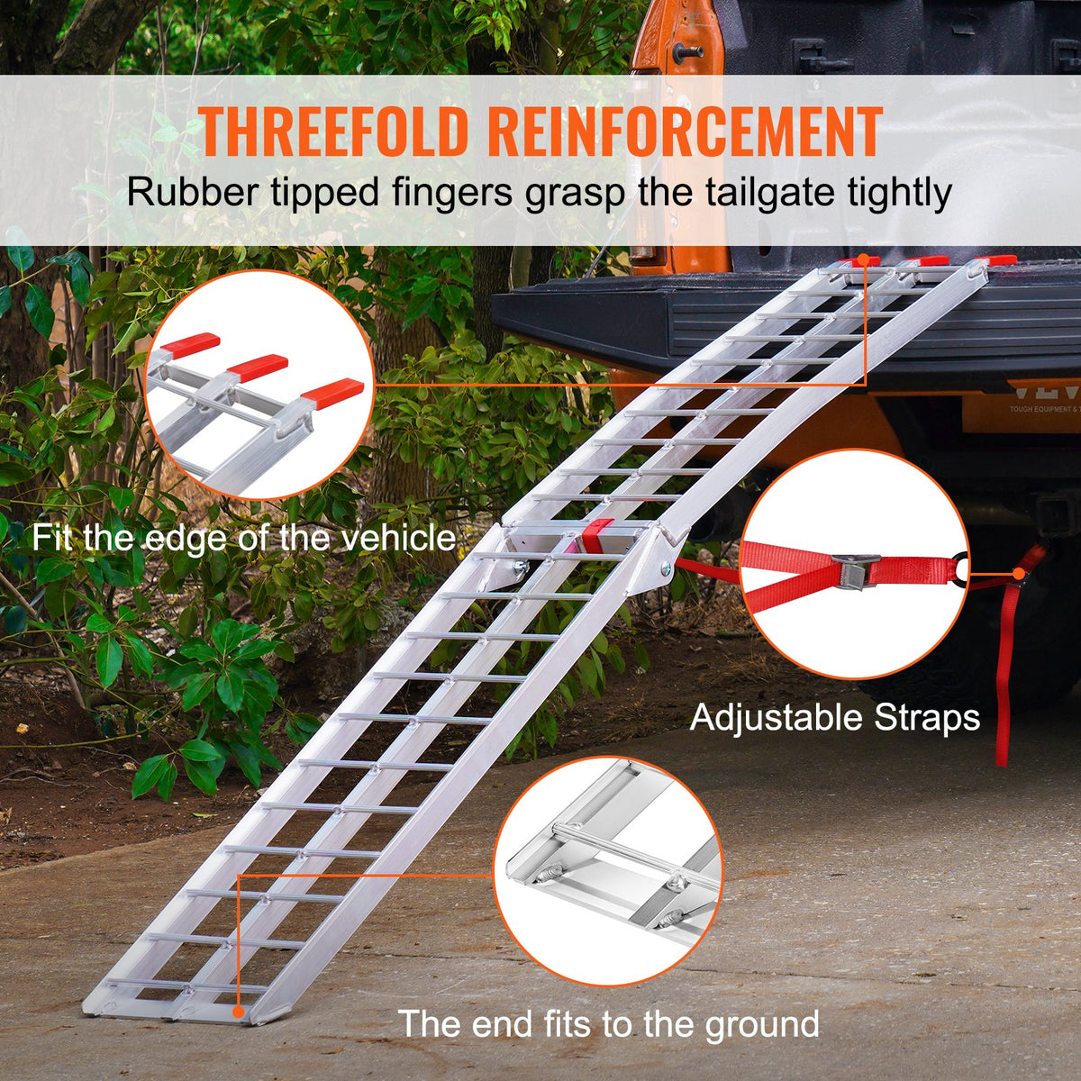 Aluminum Loading Ramp | 750lb Folding Truck Bed Ramp | 1 Piece