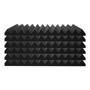 Acoustic Foam Panels 48 Pack | 12" x 12" x 1" | Adhesive Soundproof Tiles for Wall & Ceiling