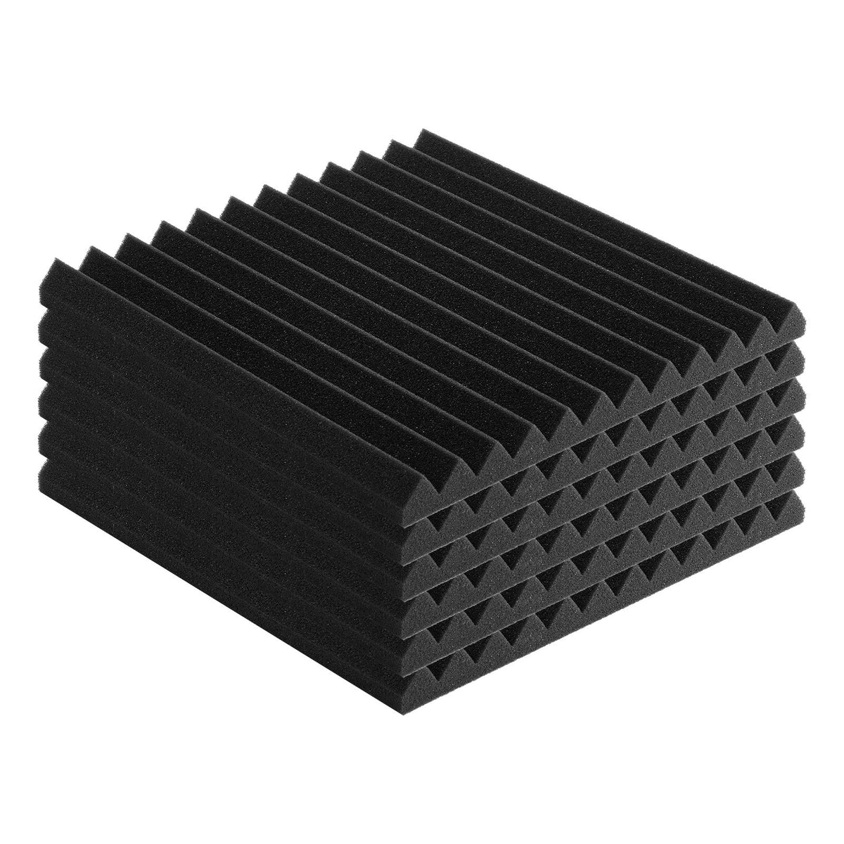 Acoustic Foam Panels 48 Pack | 12" x 12" x 1" | Adhesive Soundproof Tiles for Wall & Ceiling