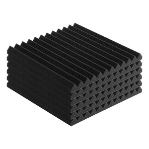 Acoustic Foam Panels 48 Pack | 12" x 12" x 1" | Adhesive Soundproof Tiles for Wall & Ceiling