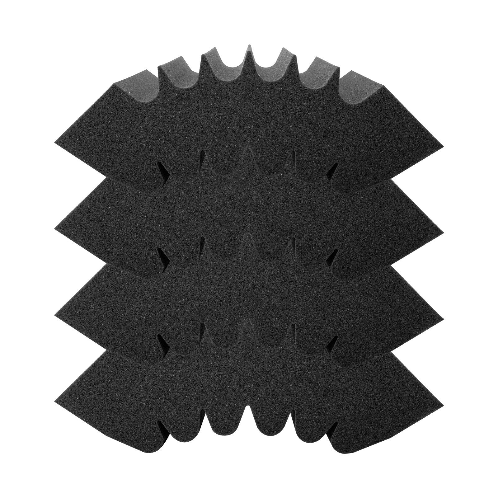 Acoustic Foam Panels | 4-Pack 16.5"x6.3"x12" Adhesive Soundproofing for Wall & Ceiling