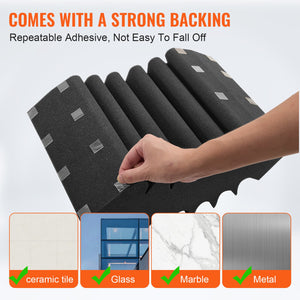 Acoustic Foam Panels | 4-Pack 16.5"x6.3"x12" Adhesive Soundproofing for Wall & Ceiling