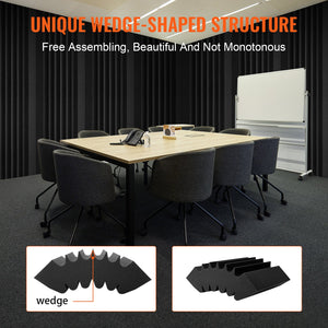 Acoustic Foam Panels | 4-Pack 16.5"x6.3"x12" Adhesive Soundproofing for Wall & Ceiling