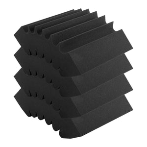 Acoustic Foam Panels | 4-Pack 16.5"x6.3"x12" Adhesive Soundproofing for Wall & Ceiling