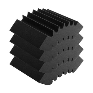 Acoustic Foam Panels | 4-Pack 16.5"x6.3"x12" Adhesive Soundproofing for Wall & Ceiling