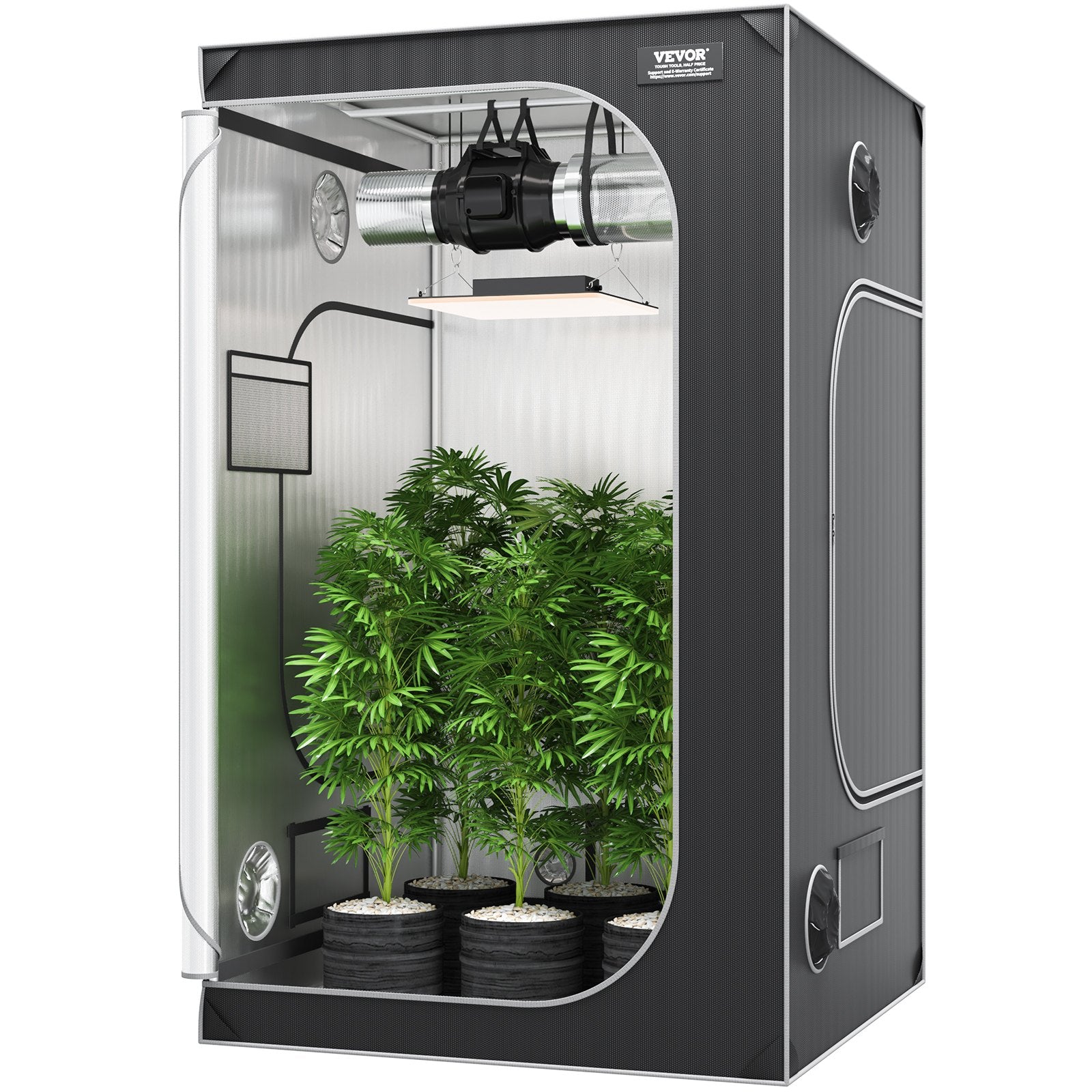 Grow Tent | 48"x48"x80" Indoor Hydroponic Growing Tent with Window, Door & Tray