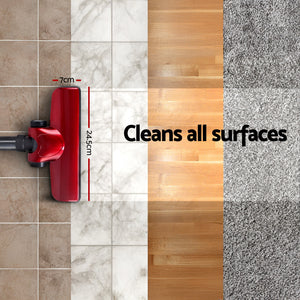 Devanti Corded Handheld Bagless Vacuum Cleaner - Red and Silver