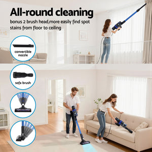 Cordless Stick Vacuum | Brushless Motor | 350W | Blue