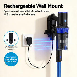 Cordless Stick Vacuum | Brushless Motor | 350W | Blue
