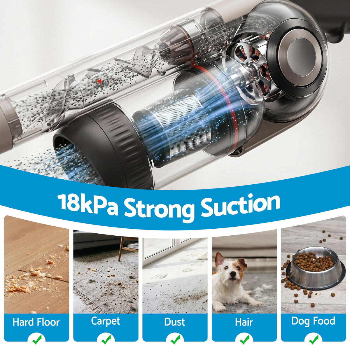 Cordless Vacuum Cleaner | Auto-Empty Dust Station | 18kPa | Oat