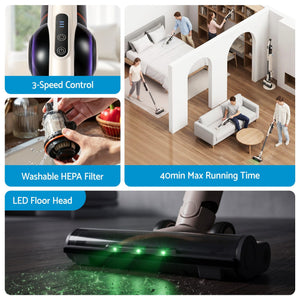 Cordless Vacuum Cleaner | Auto-Empty Dust Station | 18kPa | Oat