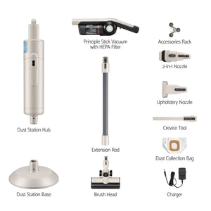 Cordless Vacuum Cleaner | Auto-Empty Dust Station | 18kPa | Oat