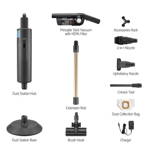 Cordless Vacuum Cleaner | Auto-Empty Dust Station | 18kPa | Grey