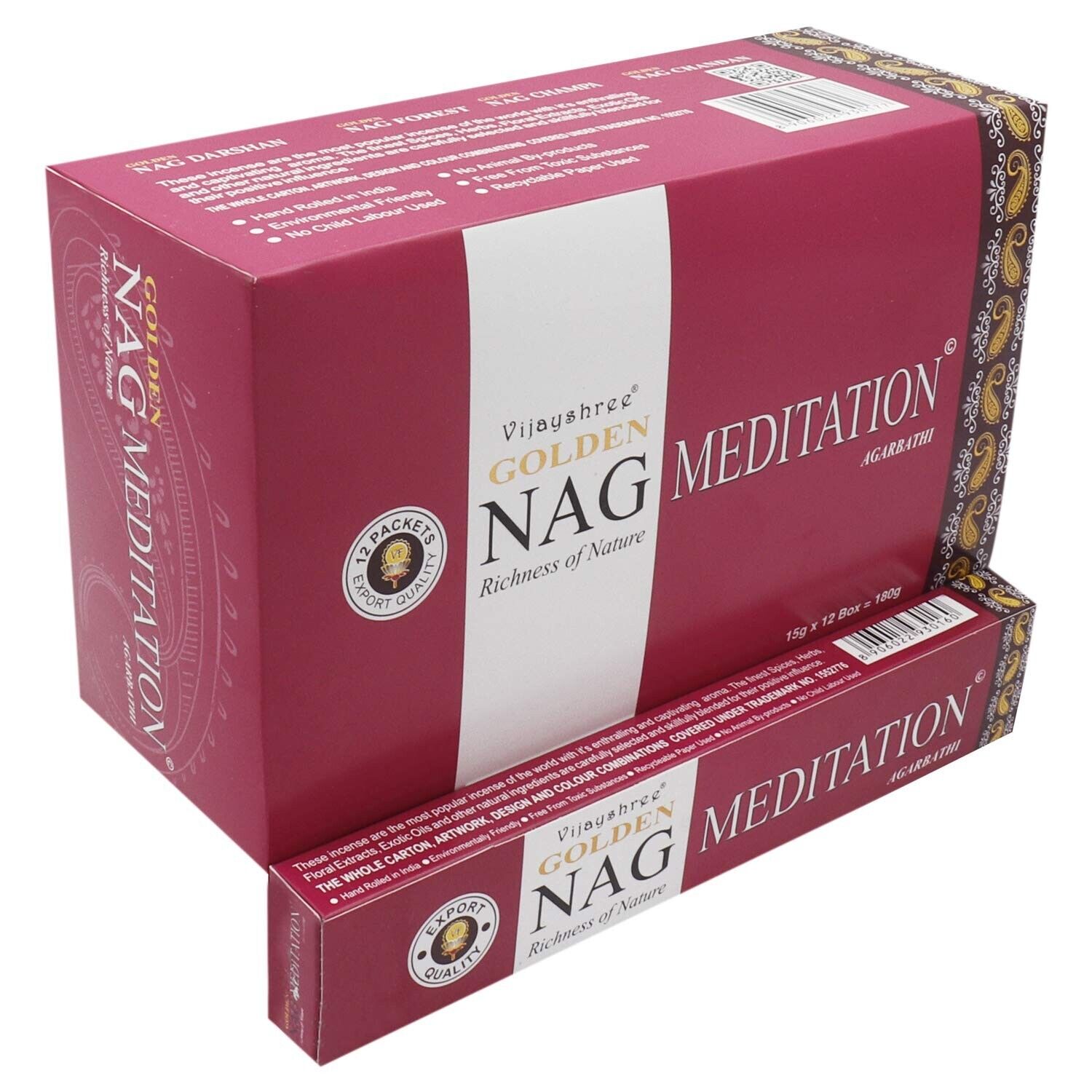 Vijayshree Golden Nag Meditation Incense Sticks | 180 Grams