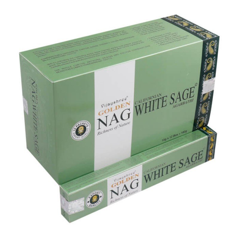 Vijayshree Golden Nag White Sage Incense Sticks | 180 Grams