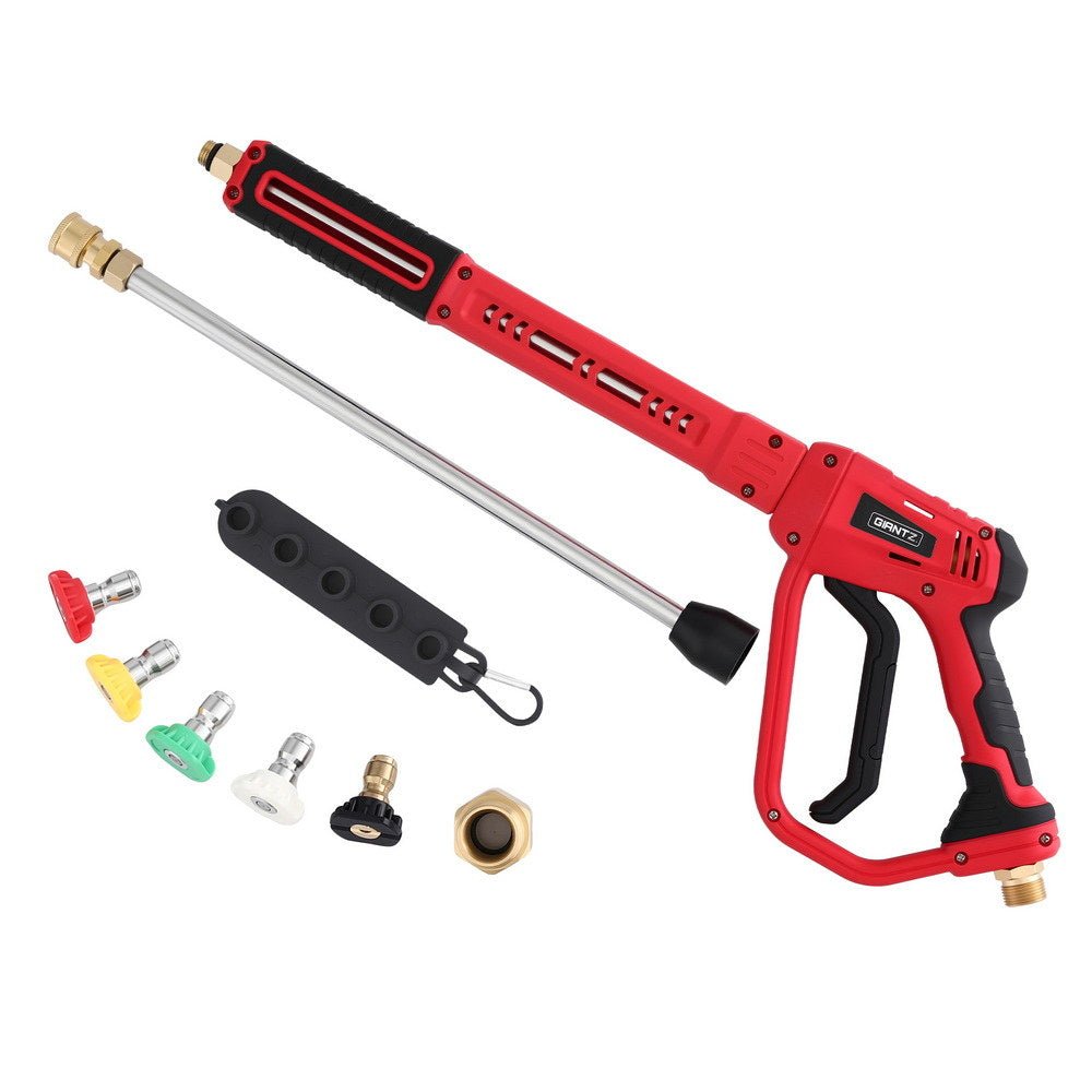 Pressure Washer Gun | Short Trigger | 4000 PSI | M22-14 | 1/4" | 5 Nozzles | Red
